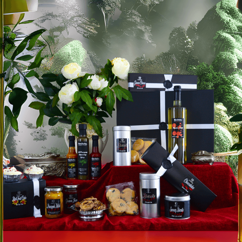 "Lambeau Food Hamper: Delight in a gourmet assortment of premium foods thoughtfully curated in this exquisite hamper. 