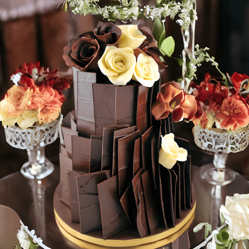 Buy Online "Chocolate Slab Three Tier will leave a lasting impression and satisfy even the most discerning chocolate lover" From KimBeAu