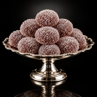 KimBeAu Guava Cheese pieces arranged on an elegant silver stand, Pâte de Fruit.