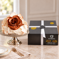 KimBeAu Small Celebration Cake with hand painted bronze decoration and premium black presentation box.